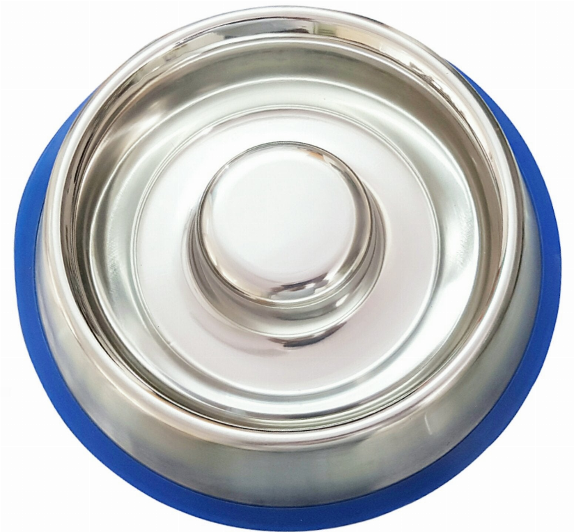 Mr. Peanut's Slow Feed Anti Bloat Dog Bowl with Bonded Silicone Base