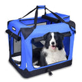 JESPET Soft Pet Crates Kennel, 3 Door Soft Sided Folding Travel Pet Carrier with Straps and Fleece Mat