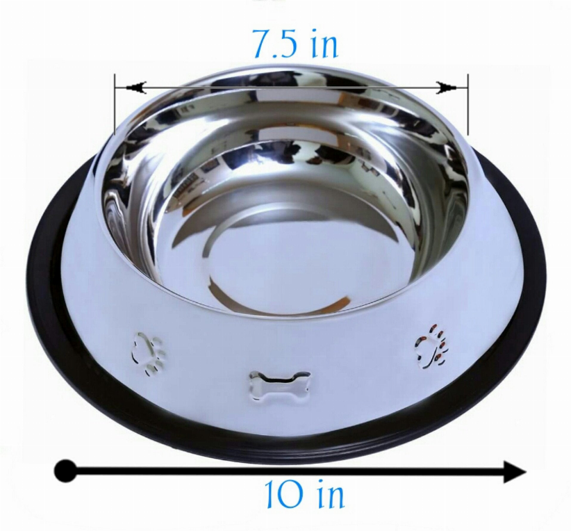 Etched Food Grade Stainless Steel Dog Bowls