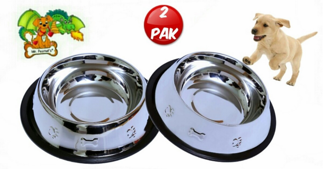Etched Food Grade Stainless Steel Dog Bowls